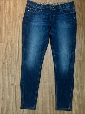 PAIGE Dark Blue Skinny Jeans with Ankle Zips